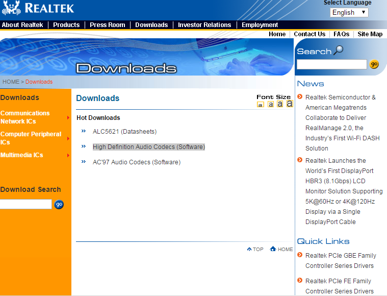Разработчик драйверов. High Definition Audio codecs software. Realtek Corp. AC'97 Audio codecs.